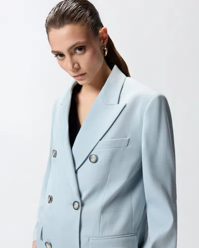 Pinko Blazer Double Breasted Notched Lapels Pockets In Blue