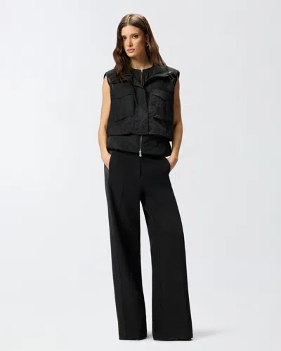Pinko Sleeveless Drawstring Down Jacket In Black