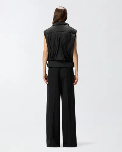Pinko Sleeveless Drawstring Down Jacket In Black