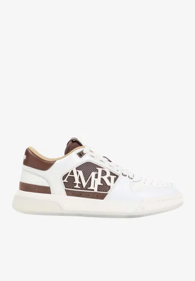 Amiri Men 'classic Low' White Sneaker With Maxi Logo On The Side And Tone-on-tone Ma Quad Motif In L In Multi
