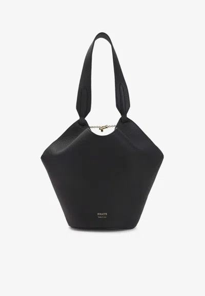 Khaite Mini Tote Handbag With Luxurious Calfskin In Black