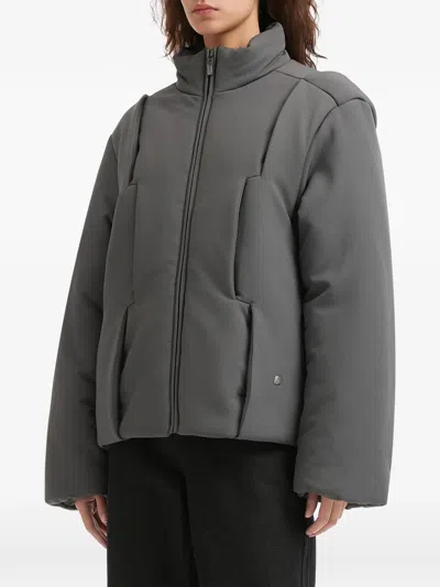 Ader Error Padded Zip Jacket In Gray