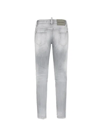 Dsquared2 Distressed Denim Jeans In Gray