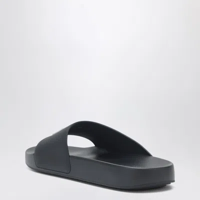 Givenchy Label Flat Mules In Black Rubber Women In Multi