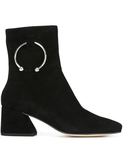 Dorateymur Nizip Embellished Suede Ankle Boots In Black