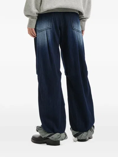 Ader Error Cuffed Denim Jeans In Blue
