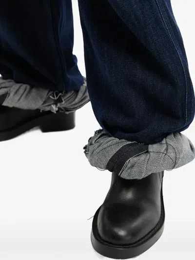 Ader Error Cuffed Denim Jeans In Blue