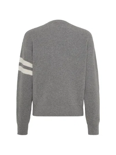 Dsquared2 Pocket Stripe Sweater In Gray