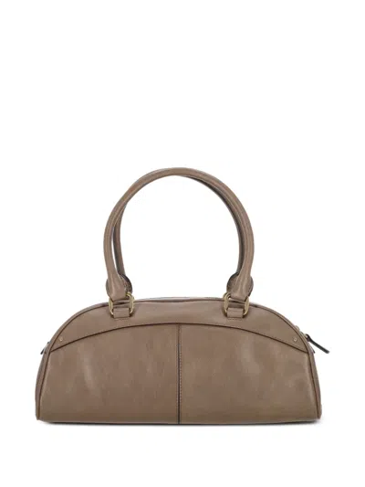 Chloé Bowling Calf Leather Shoulder Bag In Brown
