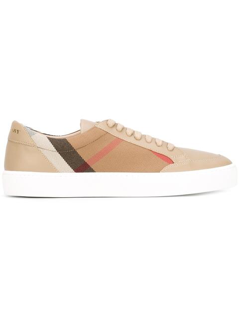 burberry salmond leather and fabric sneakers