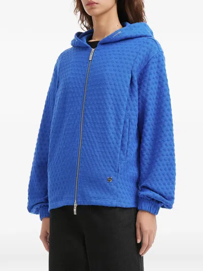 Ader Error Hooded Zip Jacket In Blue