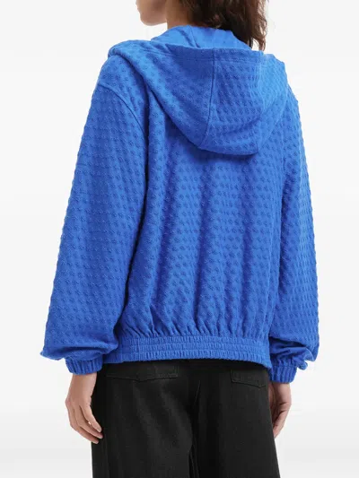 Ader Error Hooded Zip Jacket In Blue