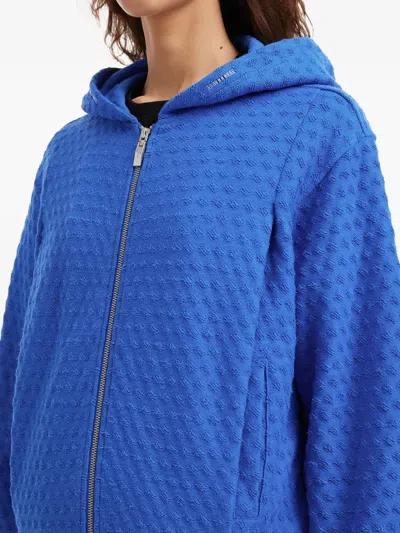 Ader Error Hooded Zip Jacket In Blue