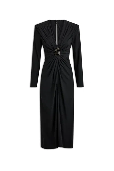 Scanlan Theodore Silk Triangle Trim Dress In Black