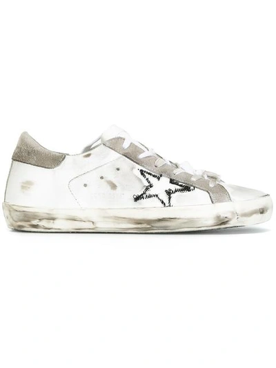 Golden Goose 20mm Super Star Leather Sneakers In White