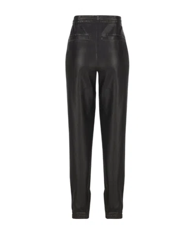 Diesel Black Distressed Eco-leather P-hoenix Trousers In Black