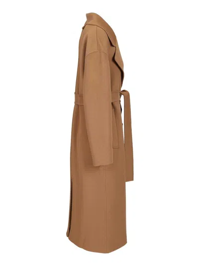 Max Mara Double-breasted Coat In Brown