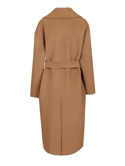 Max Mara Double-breasted Coat In Brown