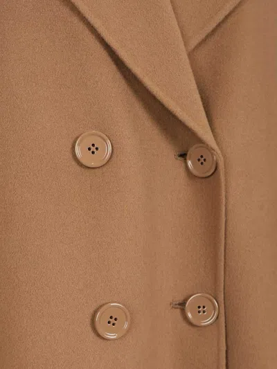 Max Mara Double-breasted Coat In Brown