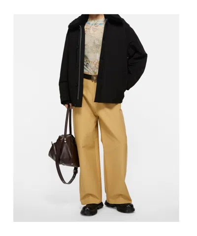 Acne Studios Shearling-collar Bomber Jacket In Black