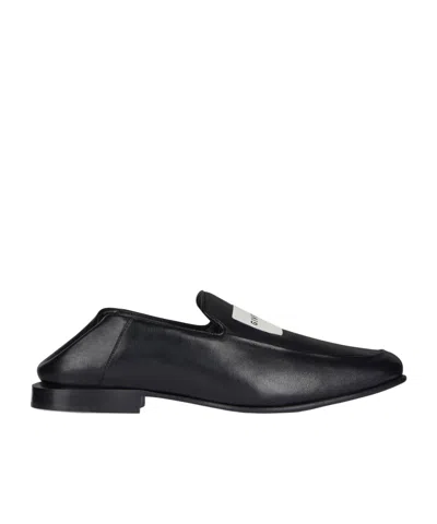 Givenchy Black Leather Label Loafers In Multi