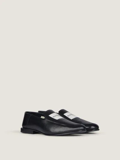 Givenchy Black Leather Label Loafers In Multi