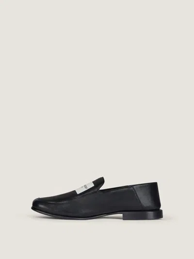 Givenchy Black Leather Label Loafers In Multi