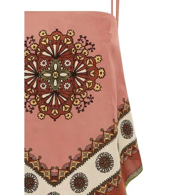 Alemais Contina Printed Satin-jacquard Top In Brown