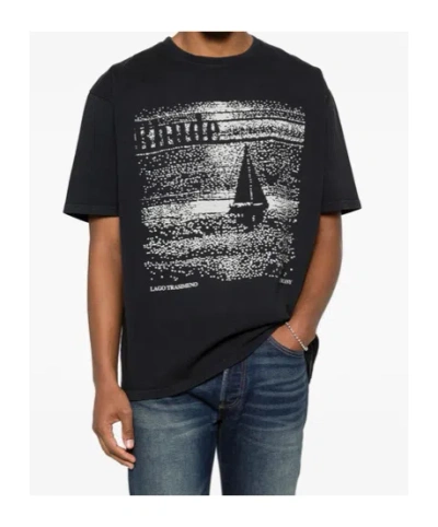 Rhude Graphic Print Crew Neck Short Sleeve T-shirt In Black