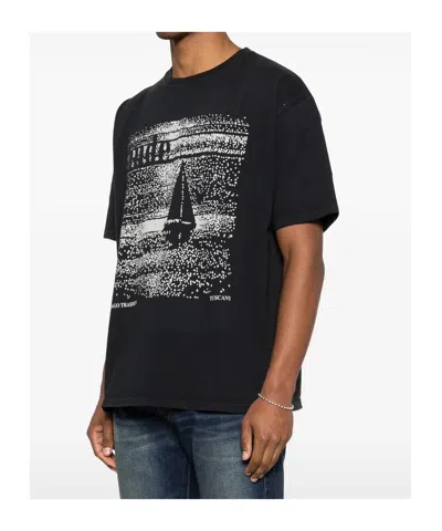 Rhude Graphic Print Crew Neck Short Sleeve T-shirt In Black