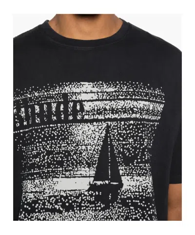 Rhude Graphic Print Crew Neck Short Sleeve T-shirt In Black
