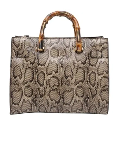 Liu •jo Logo Python-print Tote Bag In Brown