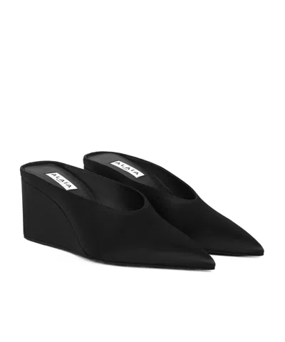 Alaïa Alaia Black Velvet Cube-heeled Mule Women In Black