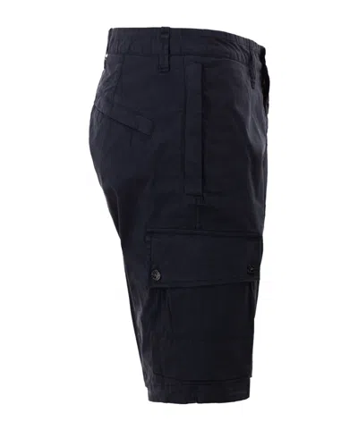 Stone Island Old Effect Cotton Cargo Bermuda Shorts Clothing In Black