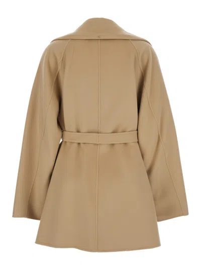 Sportmax Virgin Wool Coat In Brown
