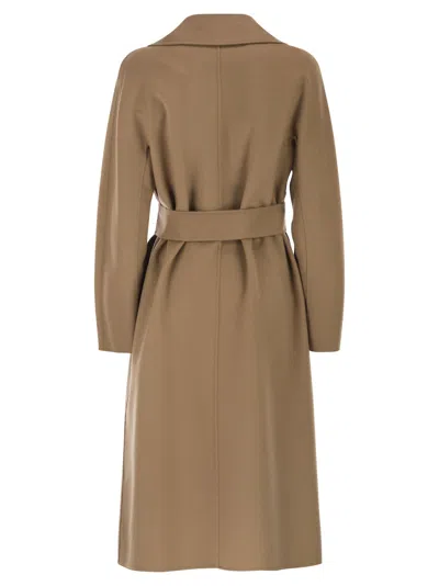 Max Mara Studio Mstcles Belted Kimono-sleeve Coat In Brown