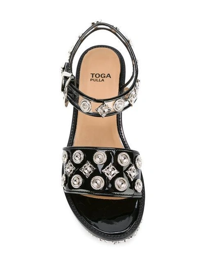 Shop Toga Pulla Studded Platform Sandals - Black