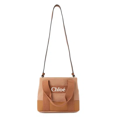 Chloé Kids Logo-print Panel Tote Bag In Brown