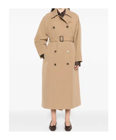 A.p.c. A. P.c. Belted Double-breasted Trench Coat In Neutral