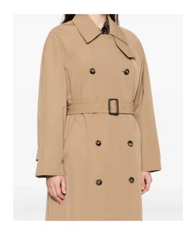 A.p.c. A. P.c. Belted Double-breasted Trench Coat In Neutral