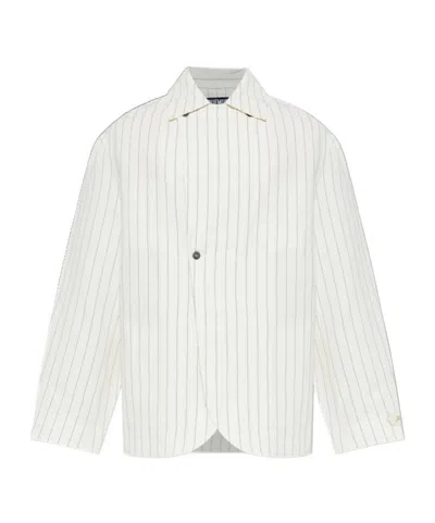 Jacquemus Dimanche Striped Jacket In White