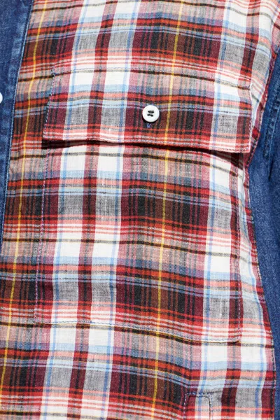 Dsquared2 Plaid Patchwork Design Shirt In Multi