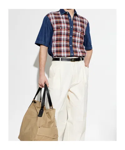 Dsquared2 Plaid Patchwork Design Shirt In Multi