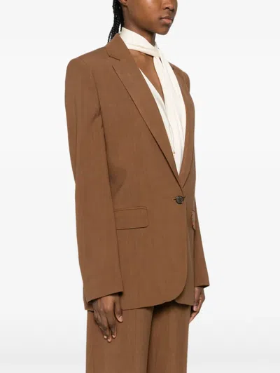Etro Notched-lapel Jacket In Brown