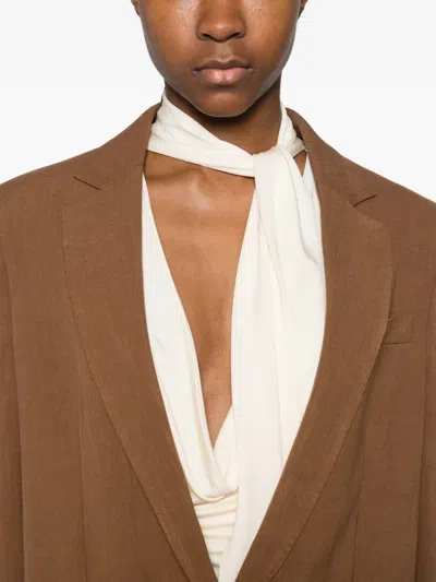 Etro Notched-lapel Jacket In Brown