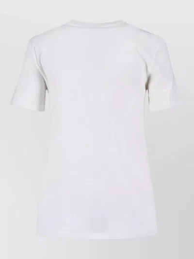 Chloé Cotton Crew Neck Graphic Short Sleeve T-shirt In White