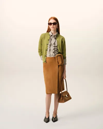 Ami Alexandre Mattiussi Green Wool Crewneck Ami De Coeur Cardigan Green In Gold