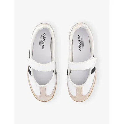 Adidas Originals Samba Jane Suede-trimmed Leather Sneakers In Multi