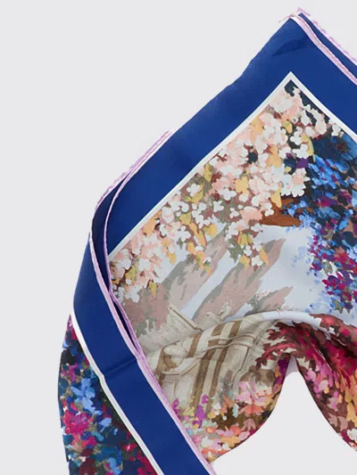 Max Mara Printed Silk Square Scarf In Blue
