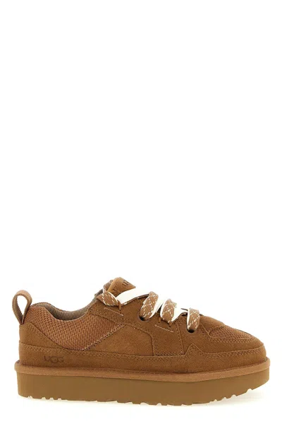 Ugg Suede And Mesh Sneakers With Trekking Laces In Brown